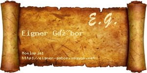 Eigner Gábor névjegykártya