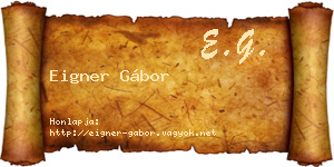 Eigner Gábor névjegykártya